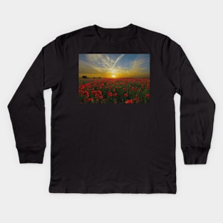 ANZAC Day Field Poppies Kids Long Sleeve T-Shirt